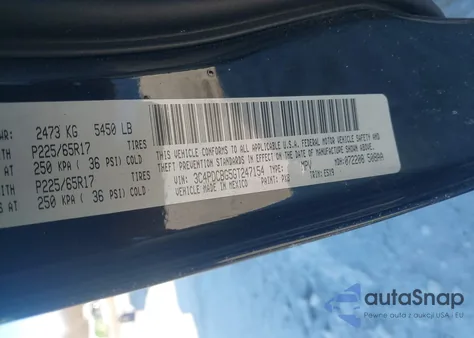 2016 Dodge Journey Sxt z USA, uszkodzony, nr VIN 3C4PDCBG5GT247154